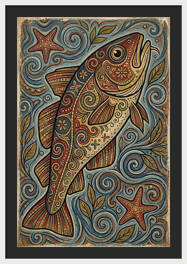 Colorful Cod Folk Art
