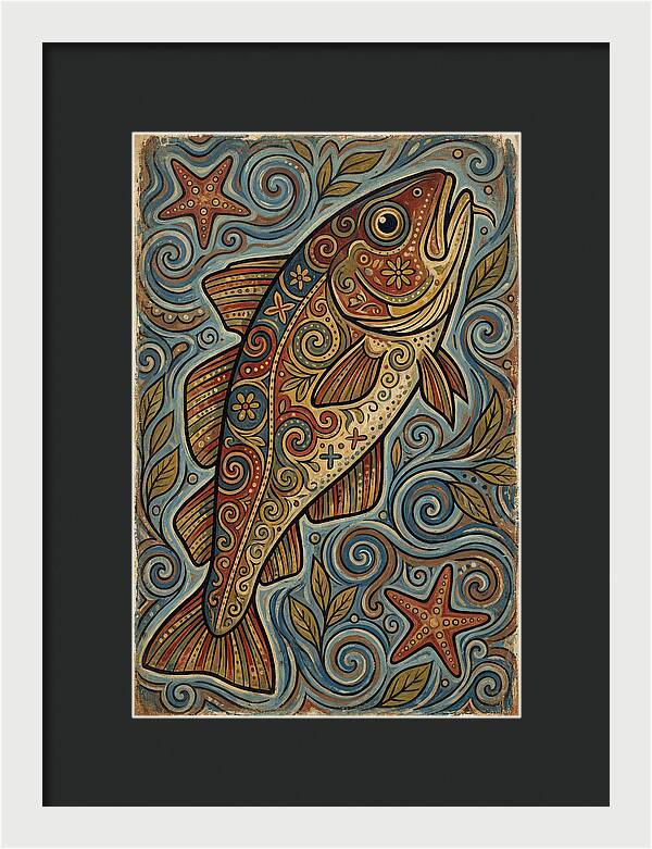 Colorful Cod Folk Art