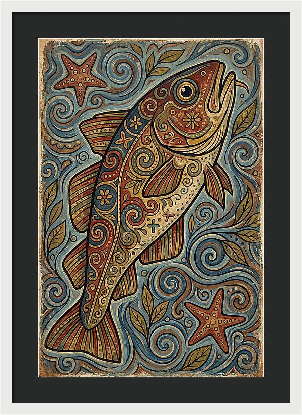 Colorful Cod Folk Art