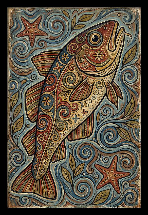 Colorful Cod Folk Art