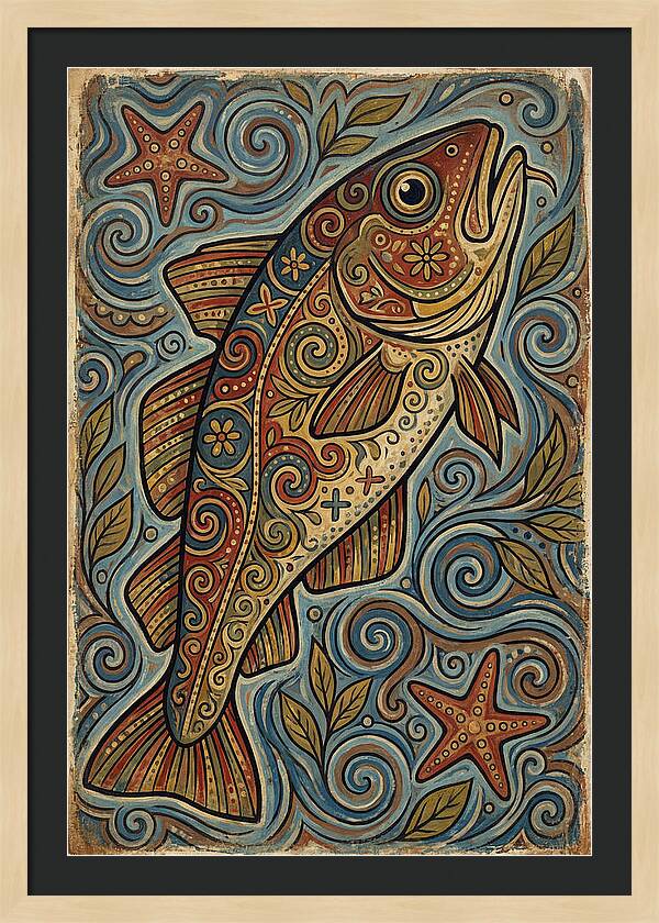Colorful Cod Folk Art