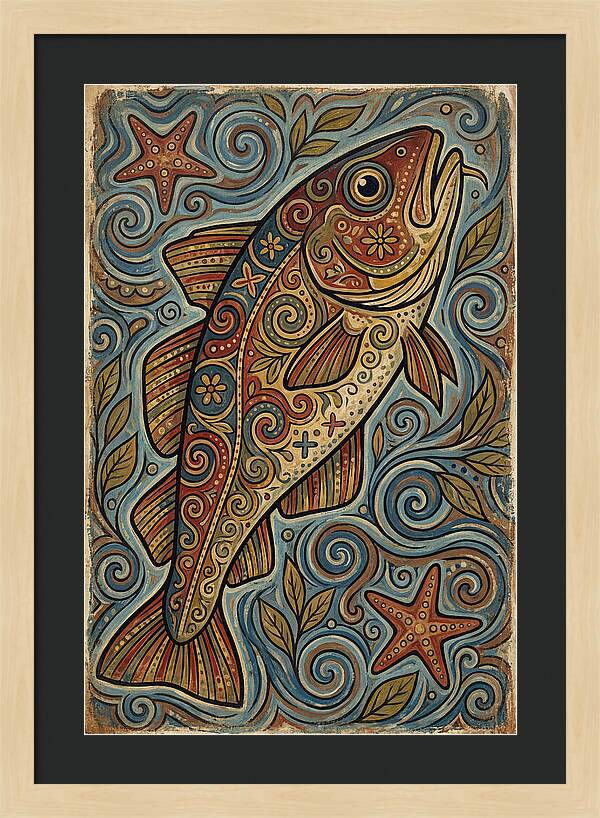Colorful Cod Folk Art
