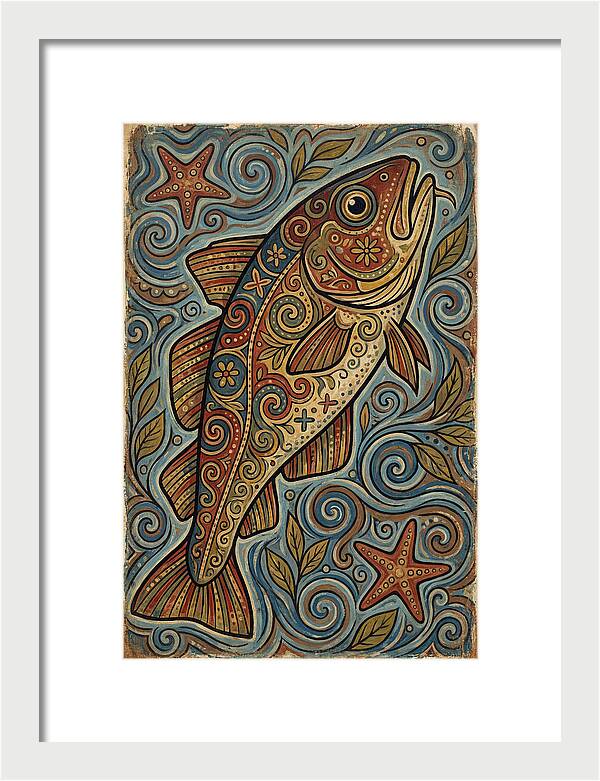 Colorful Cod Folk Art