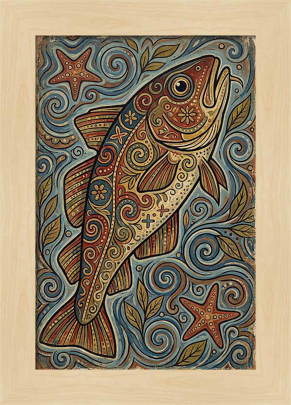 Colorful Cod Folk Art