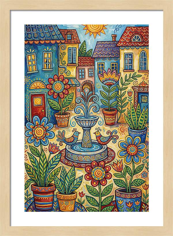 Colorful Courtyard Scene