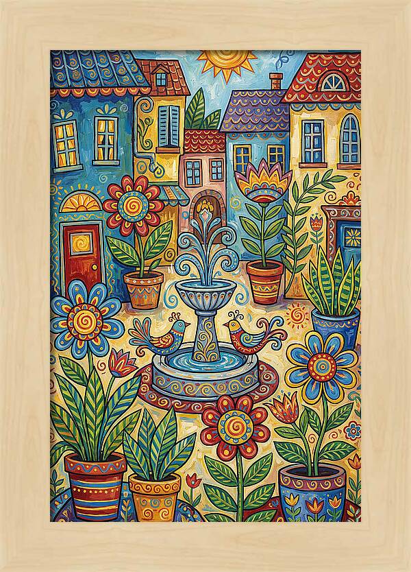 Colorful Courtyard Scene