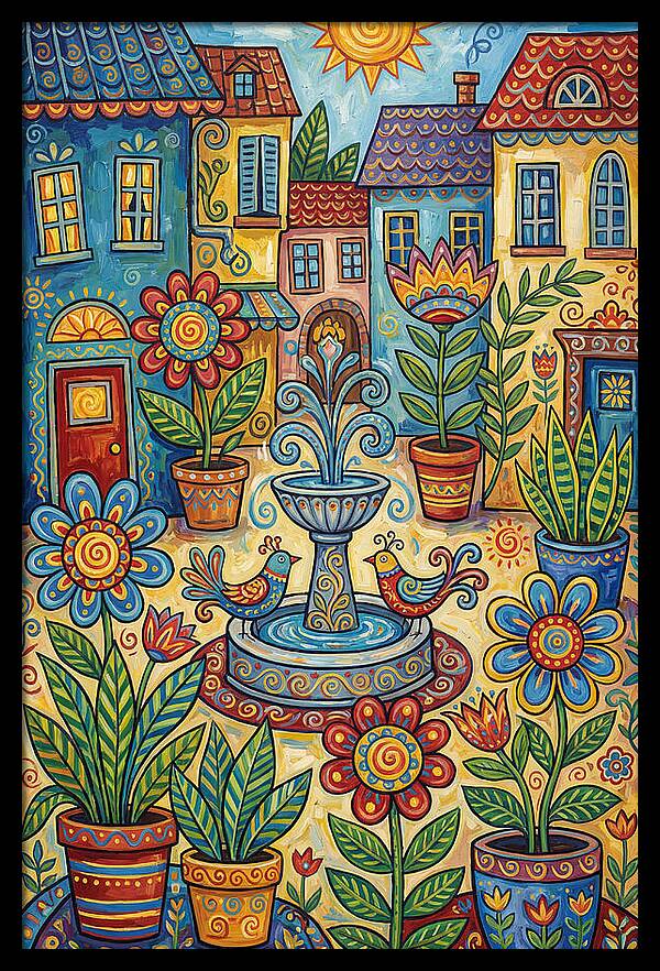 Colorful Courtyard Scene