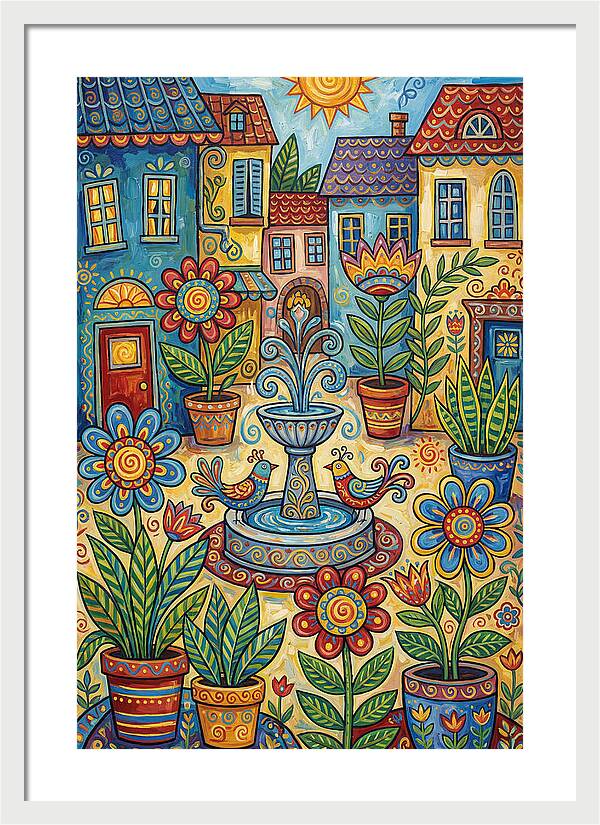 Colorful Courtyard Scene