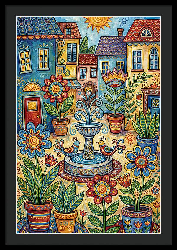 Colorful Courtyard Scene