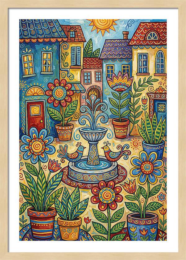 Colorful Courtyard Scene