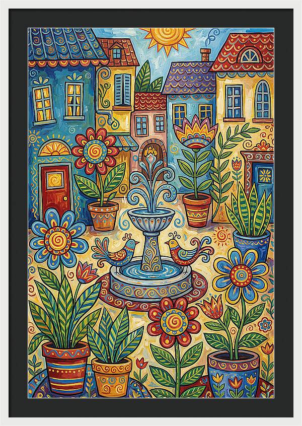 Colorful Courtyard Scene