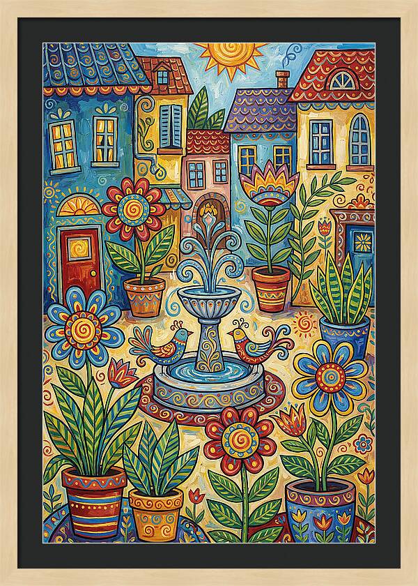 Colorful Courtyard Scene