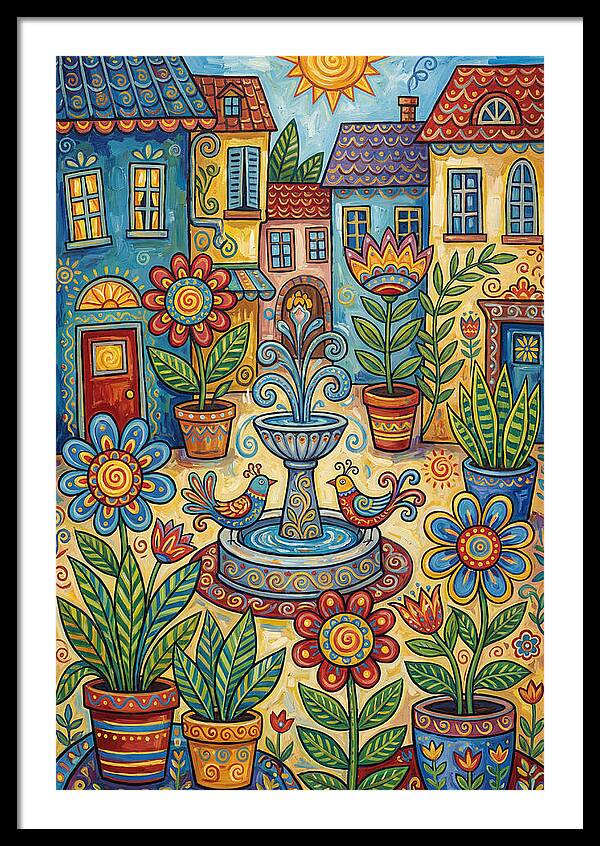 Colorful Courtyard Scene