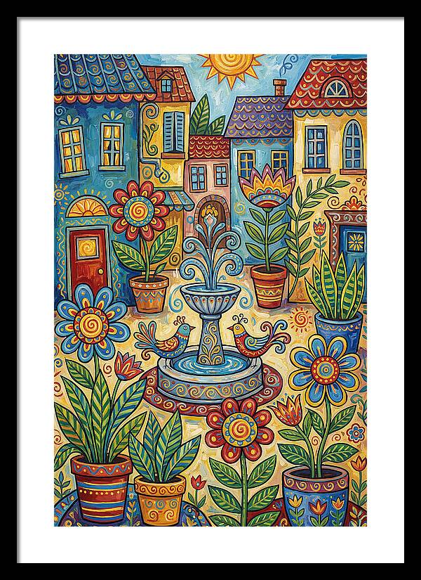 Colorful Courtyard Scene
