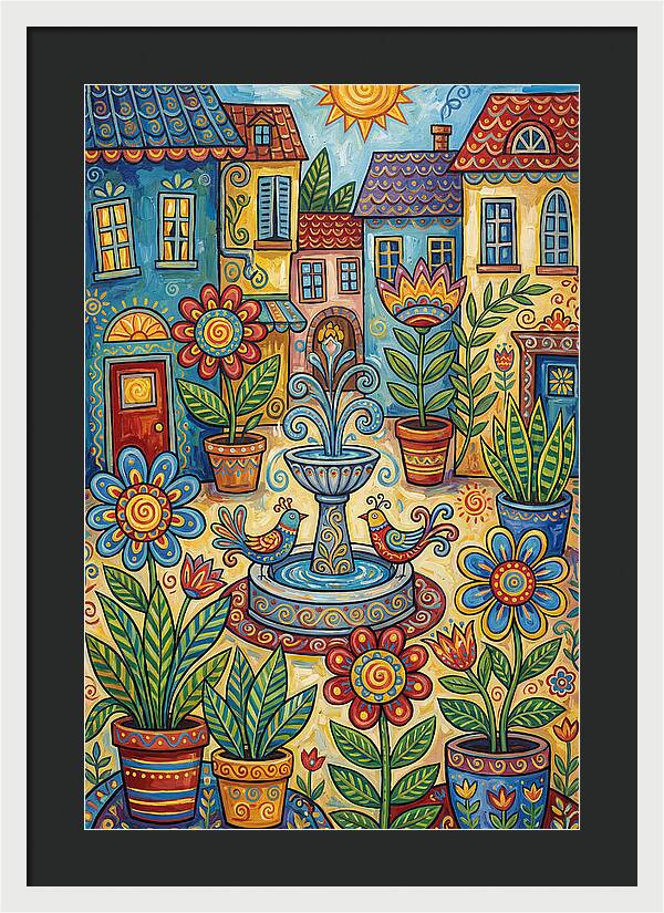 Colorful Courtyard Scene