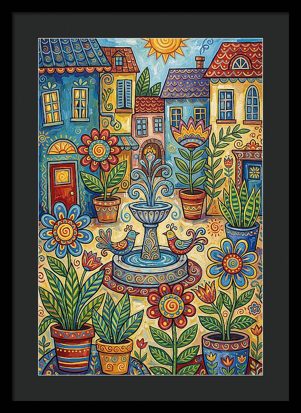 Colorful Courtyard Scene