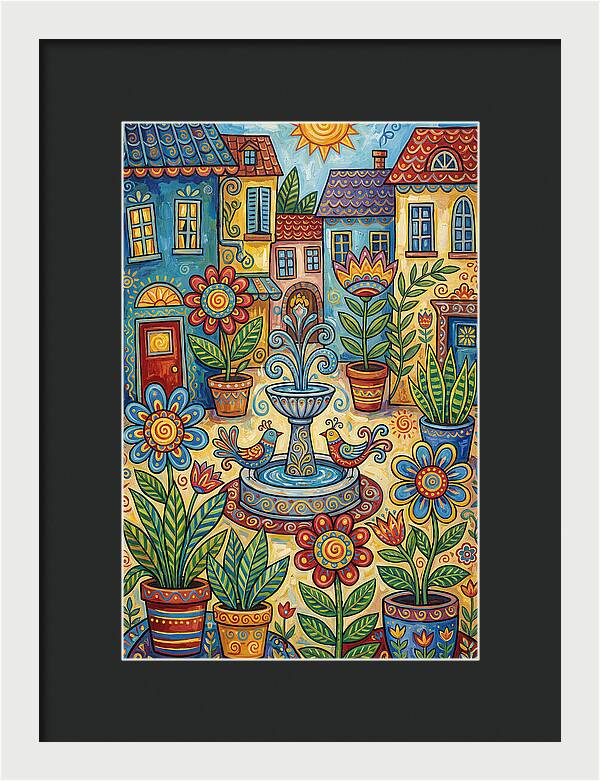 Colorful Courtyard Scene