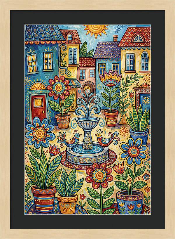 Colorful Courtyard Scene