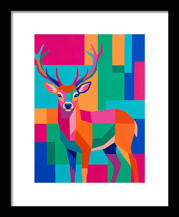Colorful Deer Portrait