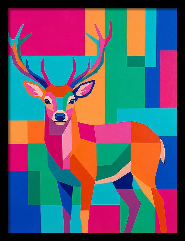 Colorful Deer Portrait