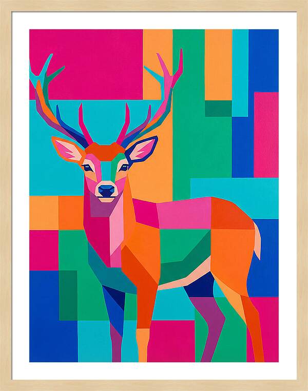 Colorful Deer Portrait
