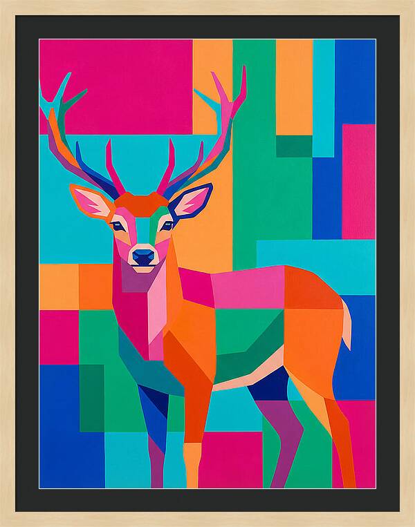 Colorful Deer Portrait