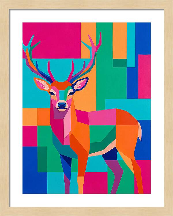 Colorful Deer Portrait