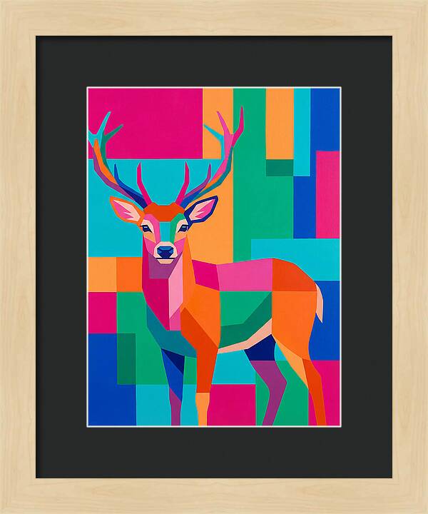 Colorful Deer Portrait