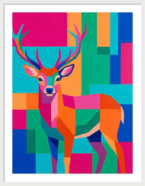 Colorful Deer Portrait