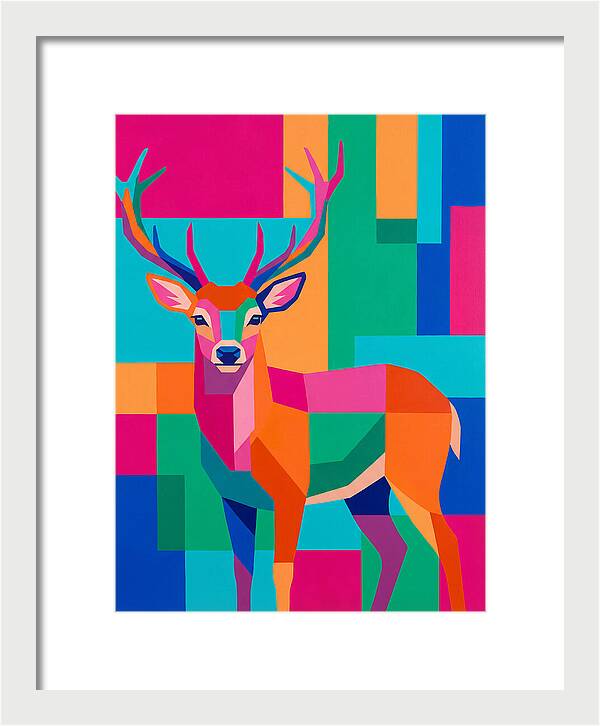 Colorful Deer Portrait