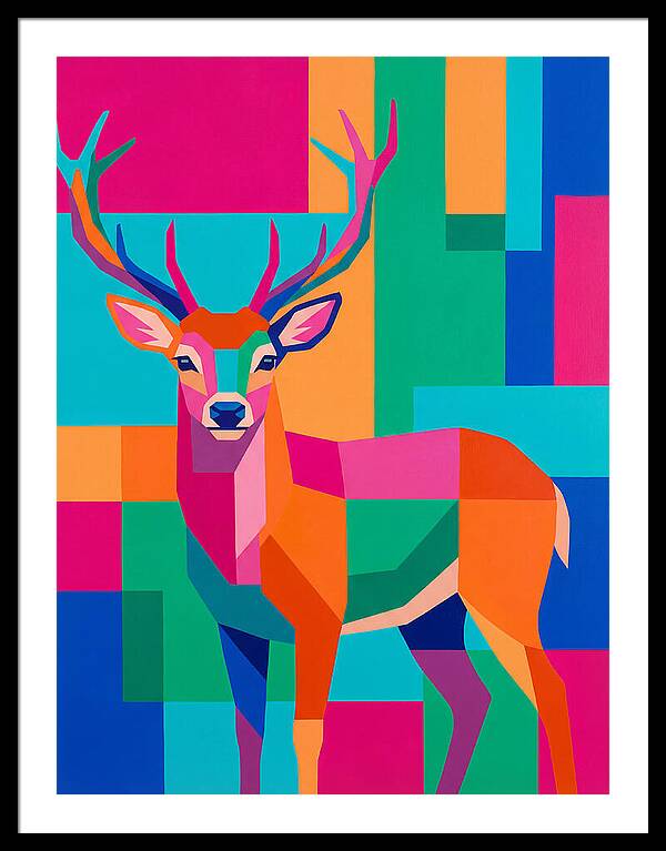 Colorful Deer Portrait