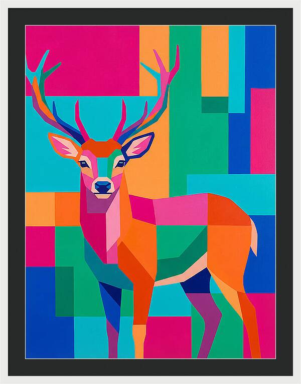 Colorful Deer Portrait