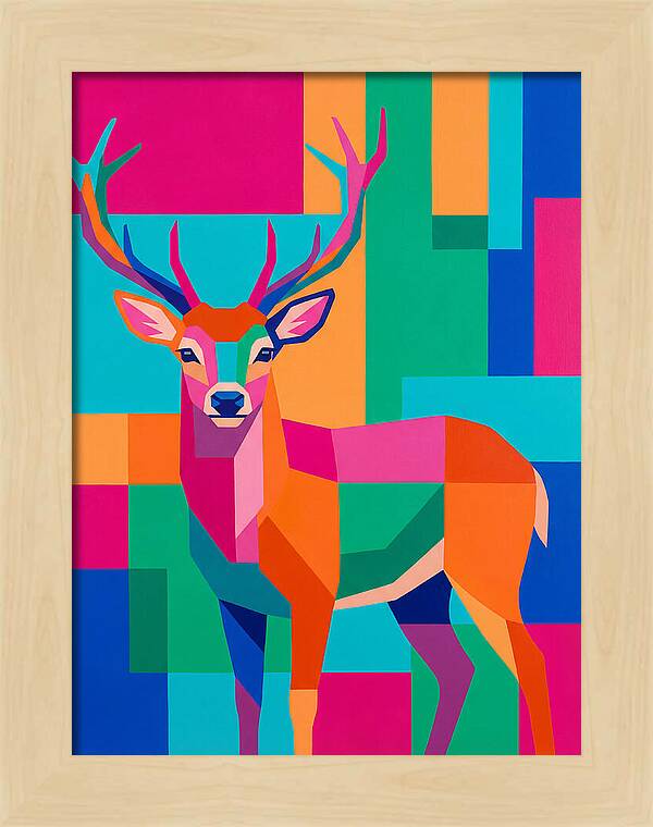 Colorful Deer Portrait