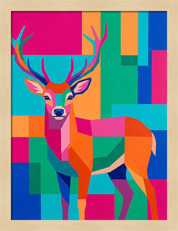 Colorful Deer Portrait