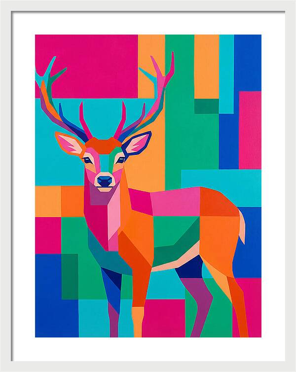 Colorful Deer Portrait