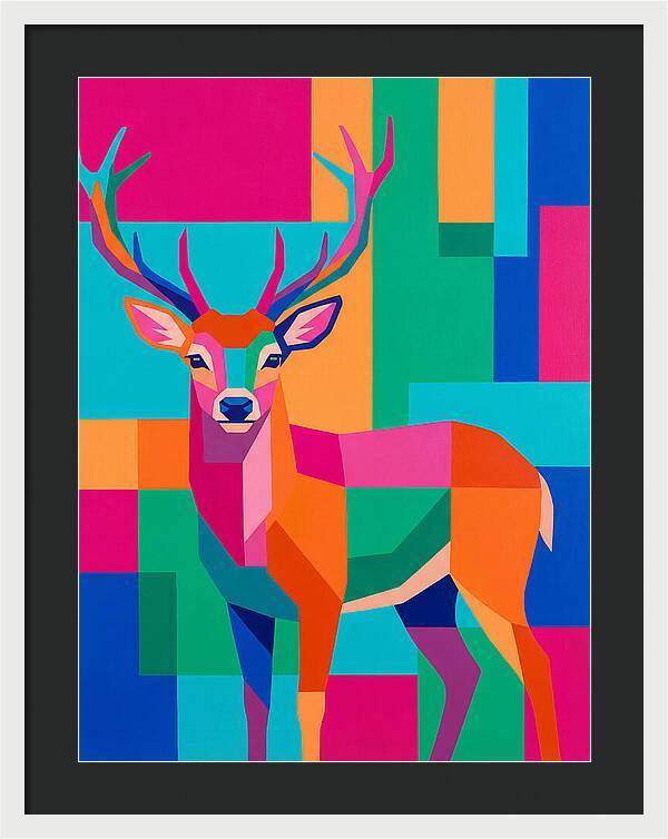 Colorful Deer Portrait
