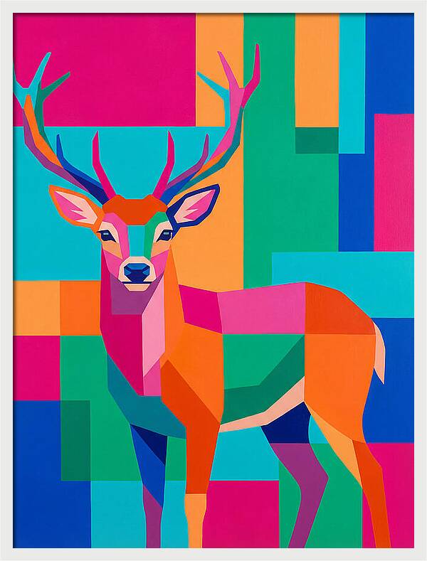 Colorful Deer Portrait