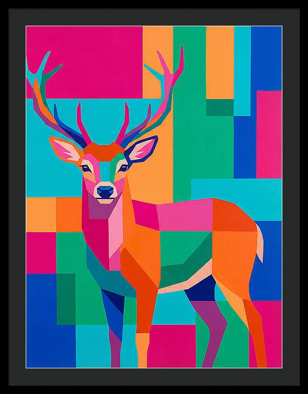 Colorful Deer Portrait