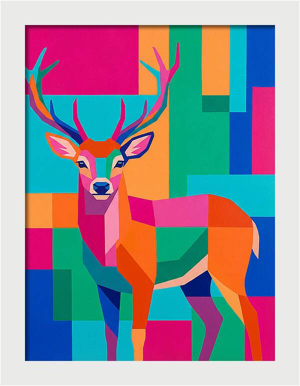 Colorful Deer Portrait