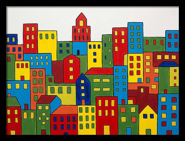 Colorful Downtown Skyline