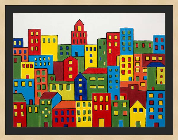 Colorful Downtown Skyline