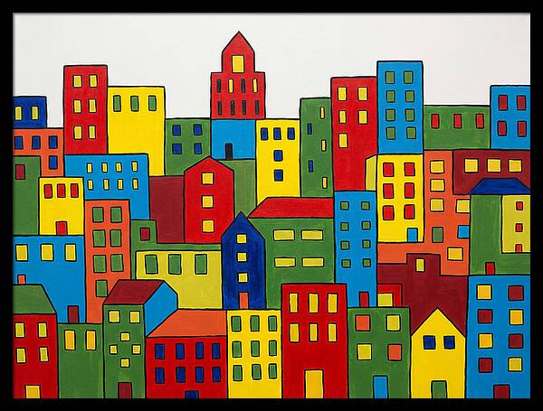 Colorful Downtown Skyline