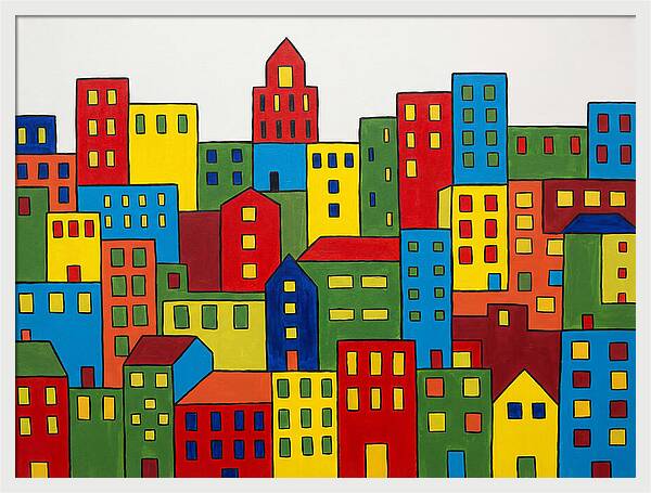 Colorful Downtown Skyline