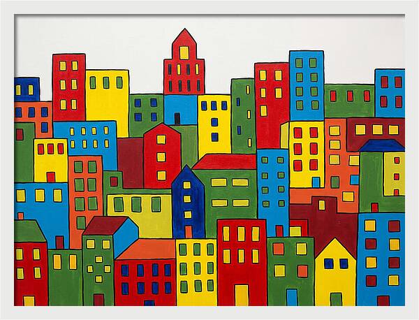 Colorful Downtown Skyline