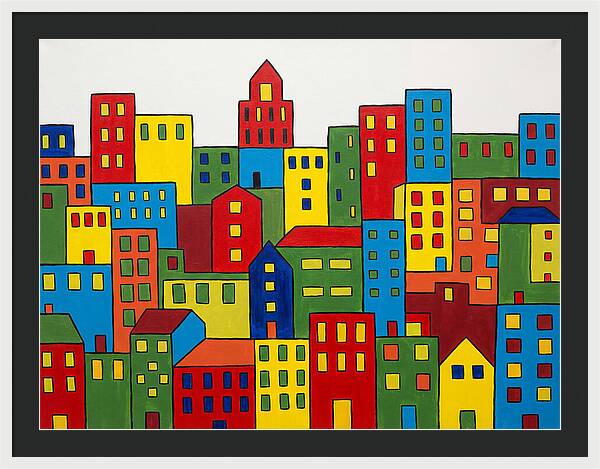 Colorful Downtown Skyline