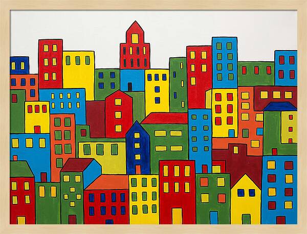 Colorful Downtown Skyline