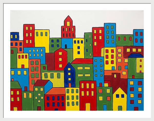 Colorful Downtown Skyline