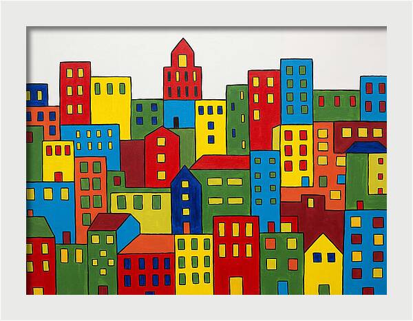Colorful Downtown Skyline