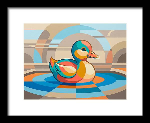 Colorful Duckling In Abstract Style