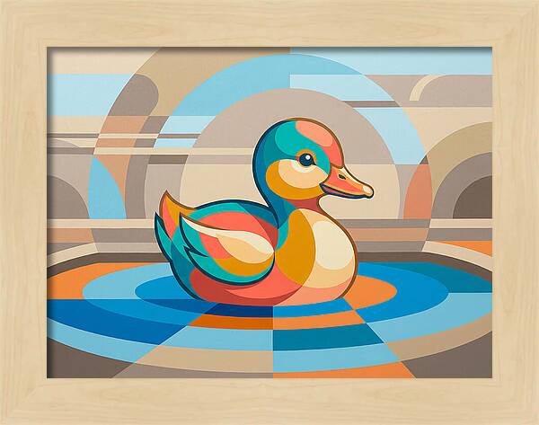Colorful Duckling In Abstract Style